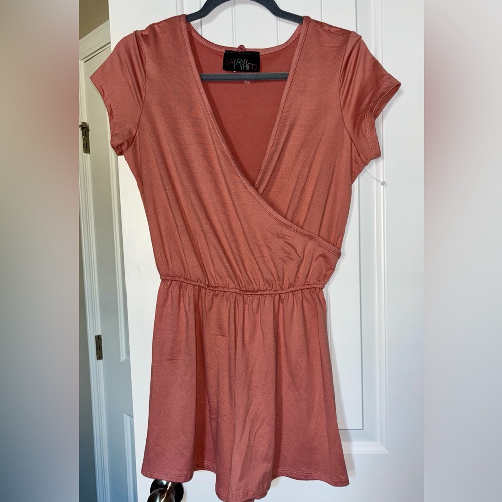 Say Anything Coral Wrap Dress